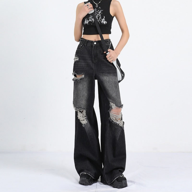 Straight Loose Mop Wide Leg Pants