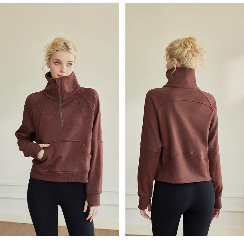 High Collar Zipper Sweater