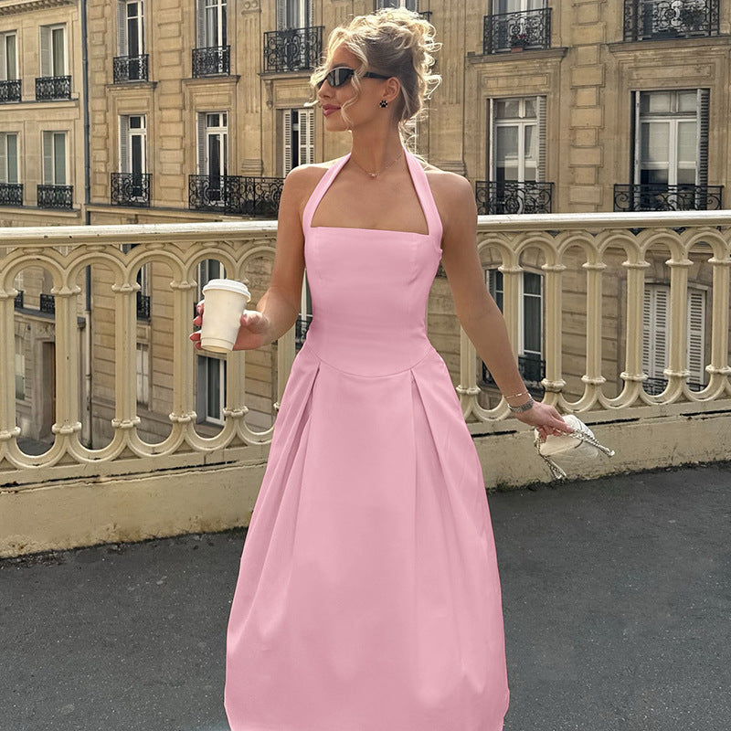 High Waist Halter Tube Top Dress