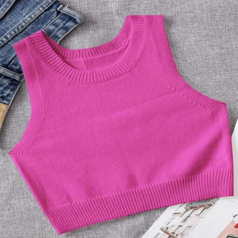 Sleeveless Short Knitted Camisole