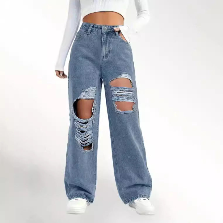 Ripped High Waist Jeans