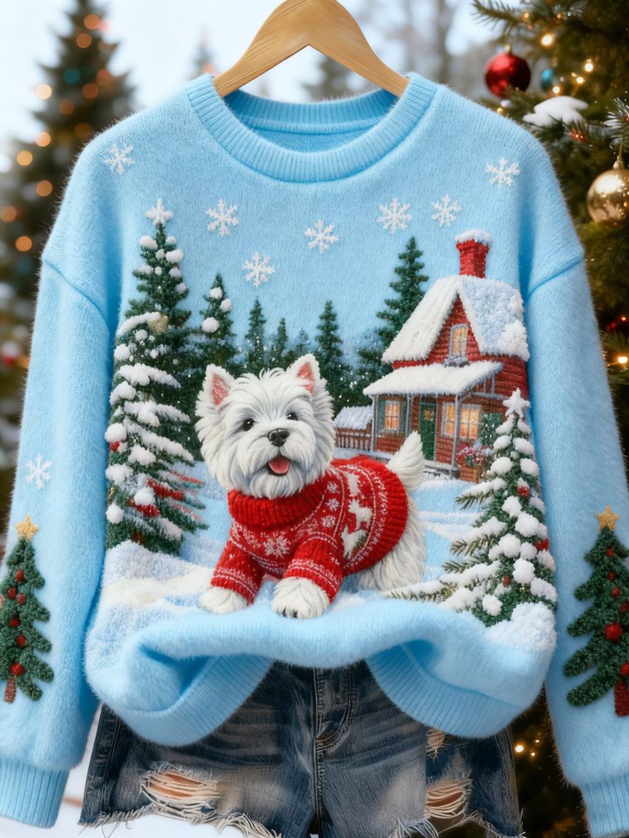 Christmas Crew-neck Sweatshirt For Fallwinter