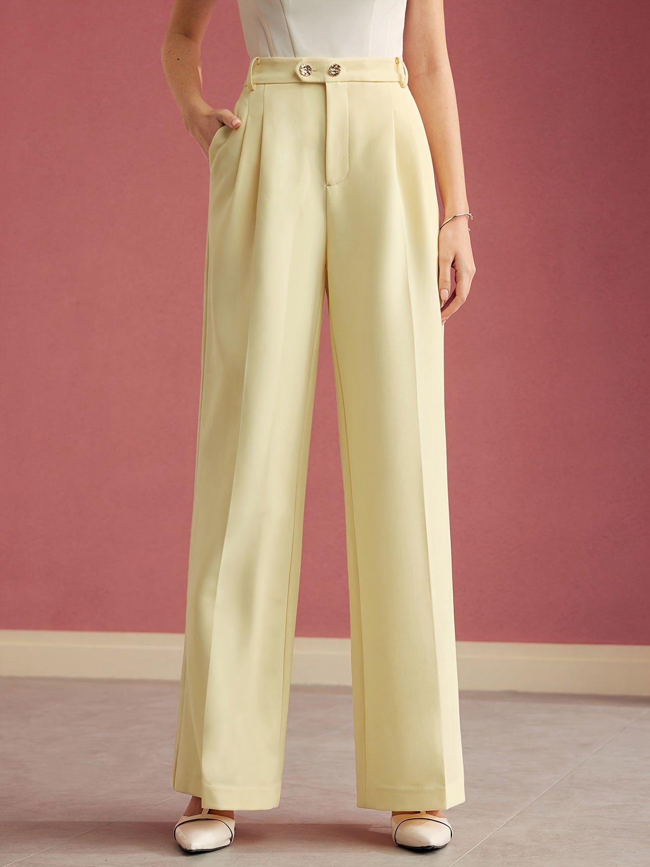 Elegant High-waisted Wide-leg Pants