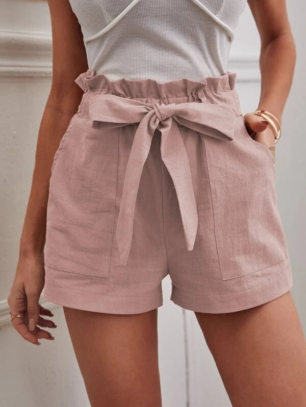 Loose Cotton And Linen Casual Wide Leg Shorts