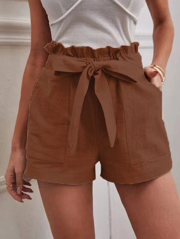 Loose Cotton And Linen Casual Wide Leg Shorts