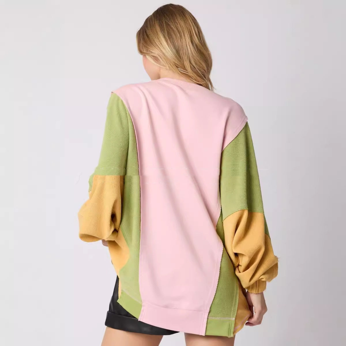 Contrast Color Long Sleeve Sweatshirt