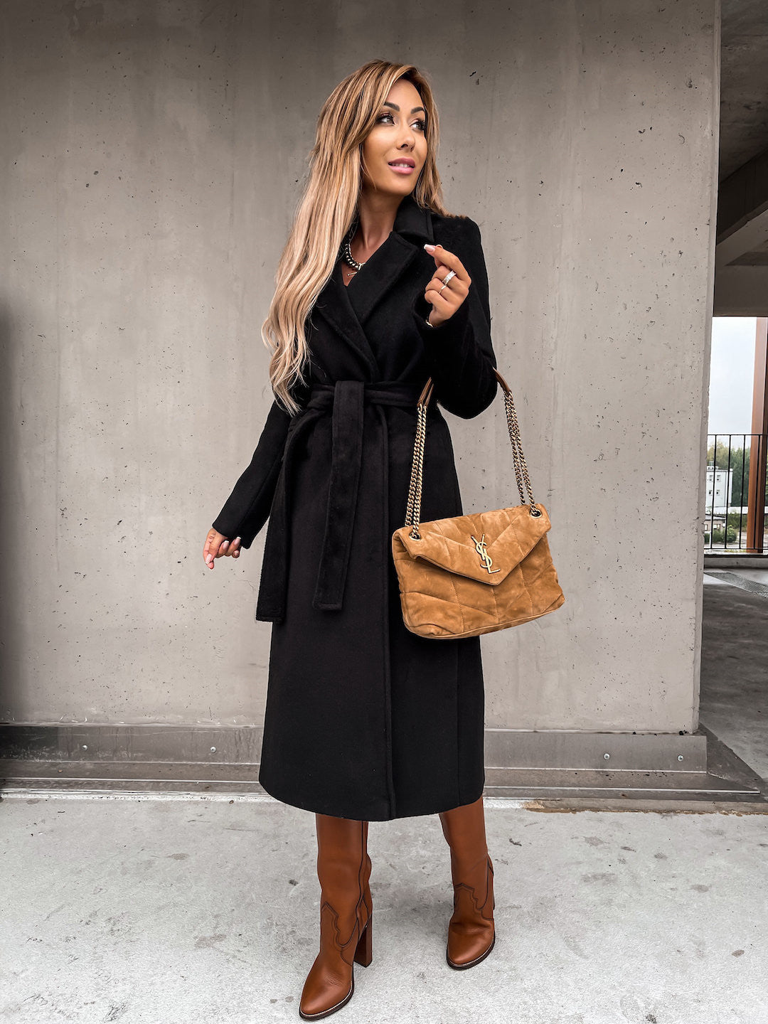 Fashion V-neck Long Coat