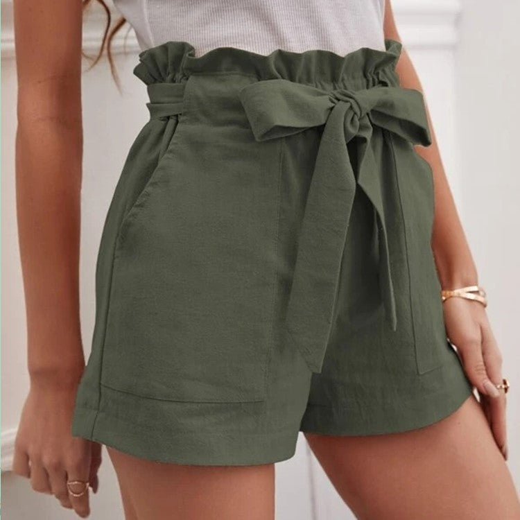 Loose Cotton And Linen Casual Wide Leg Shorts