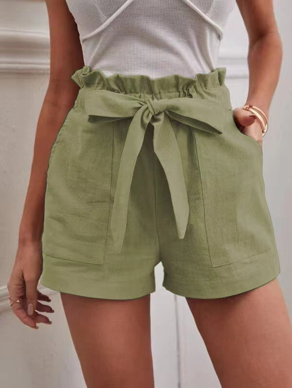 Loose Cotton And Linen Casual Wide Leg Shorts