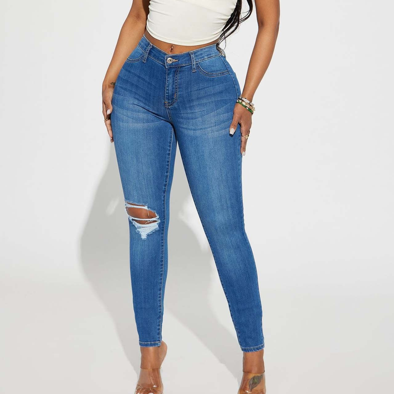 Stretch Ripped Jeans