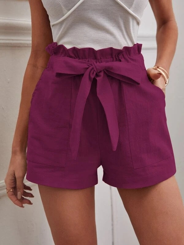 Loose Cotton And Linen Casual Wide Leg Shorts