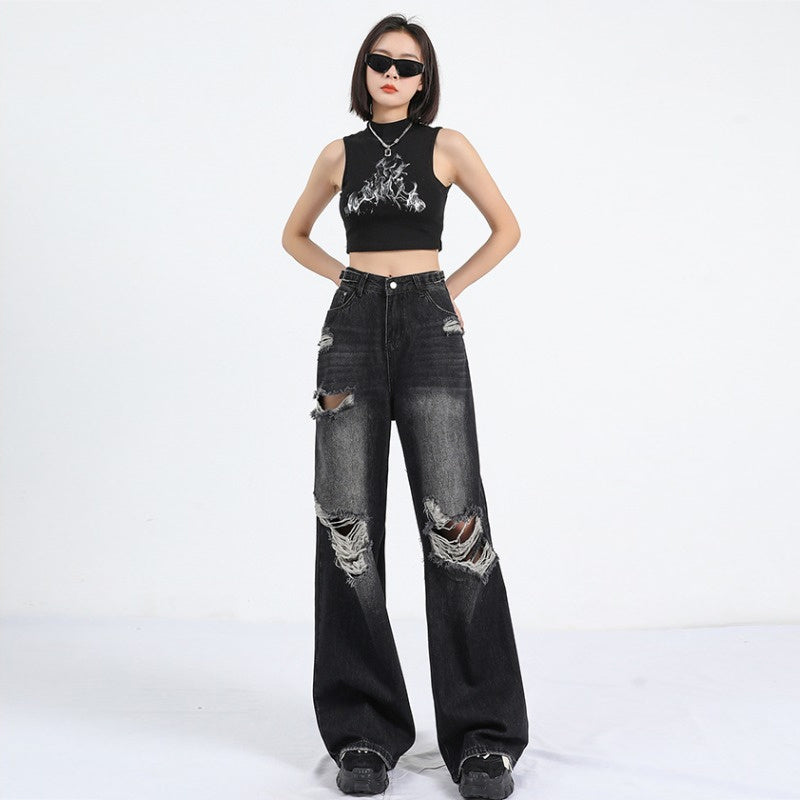 Straight Loose Mop Wide Leg Pants