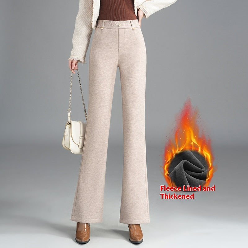 Stylish Casual Fleece-lined Slim Flare Pants