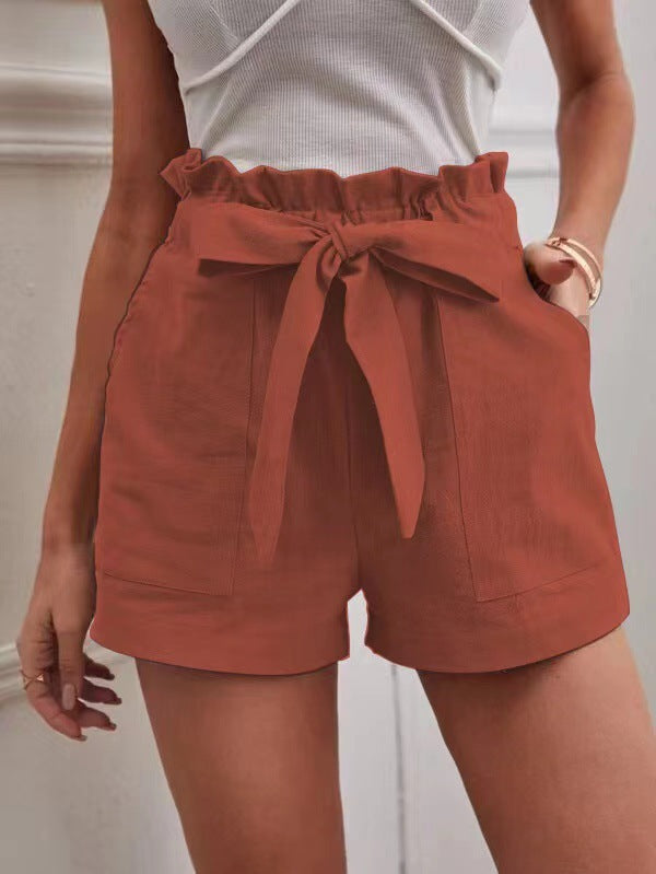 Loose Cotton And Linen Casual Wide Leg Shorts