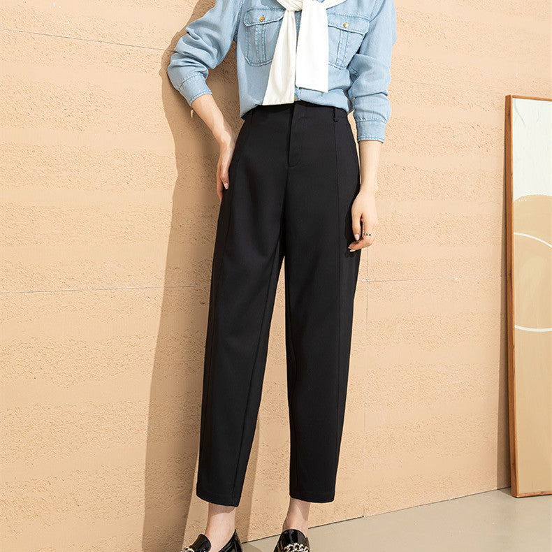 High Waist Draped Sickle Pants