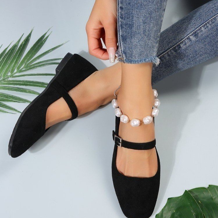 Low-cut Embroidered Flats