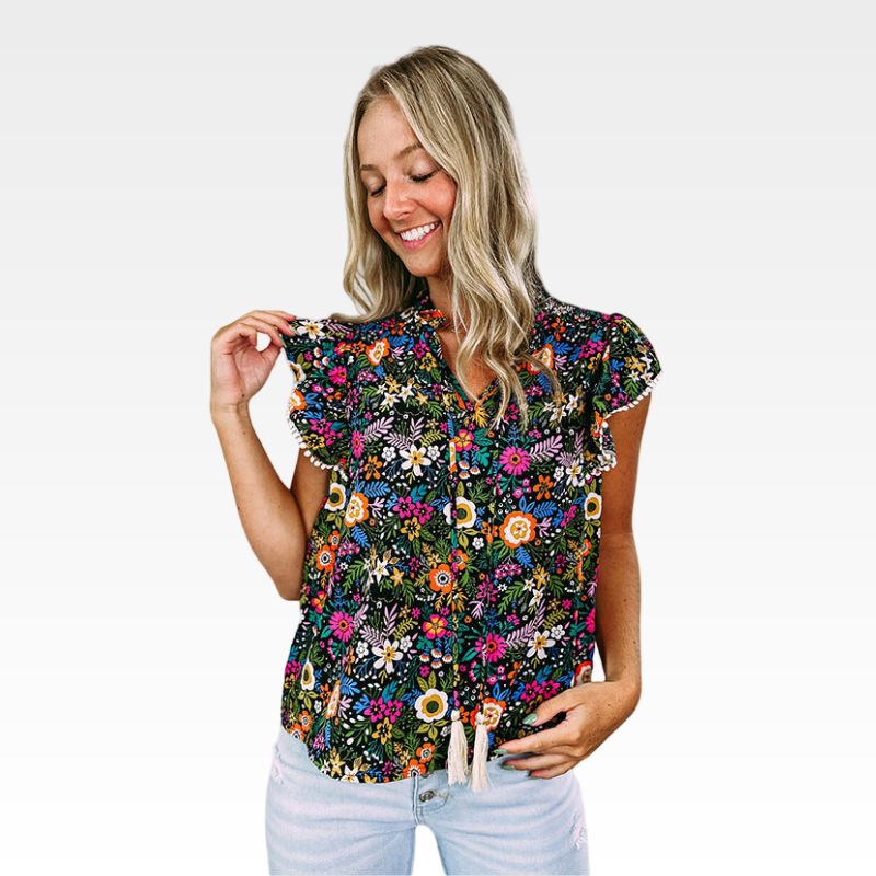 Floral Chiffon T-Shirt