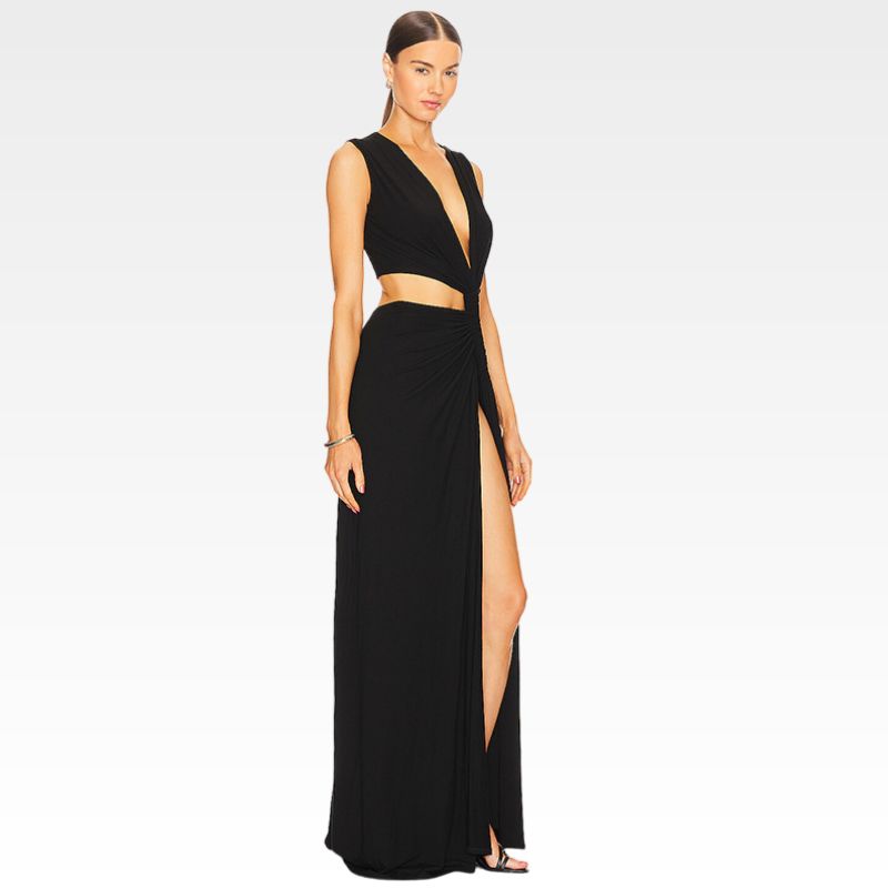 Night Party Long Dress With Side Tear 