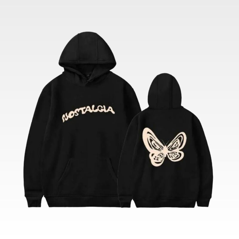 Butterfly Print Black Hoodie