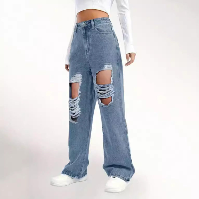 Ripped High Waist Jeans