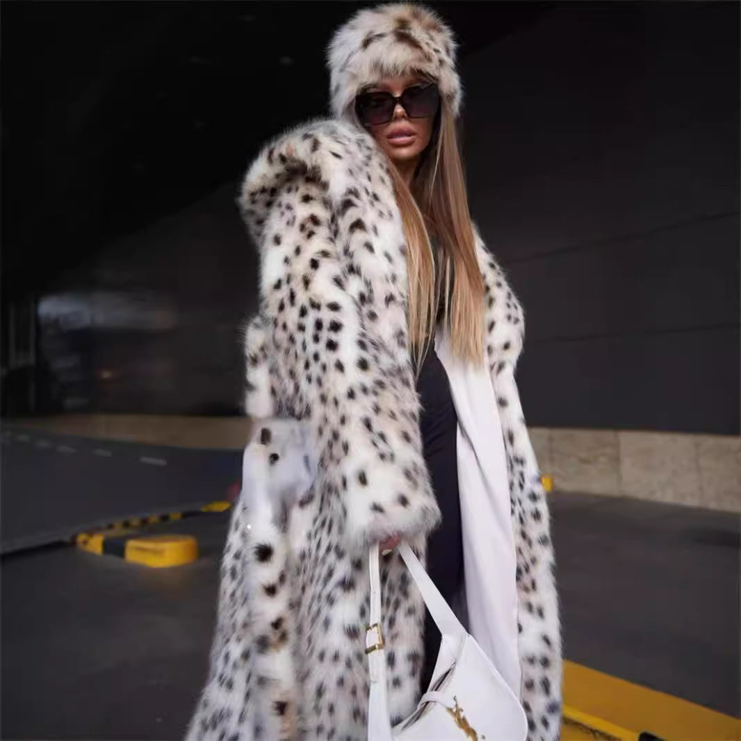 Leopard Print Hooded Toka Coat