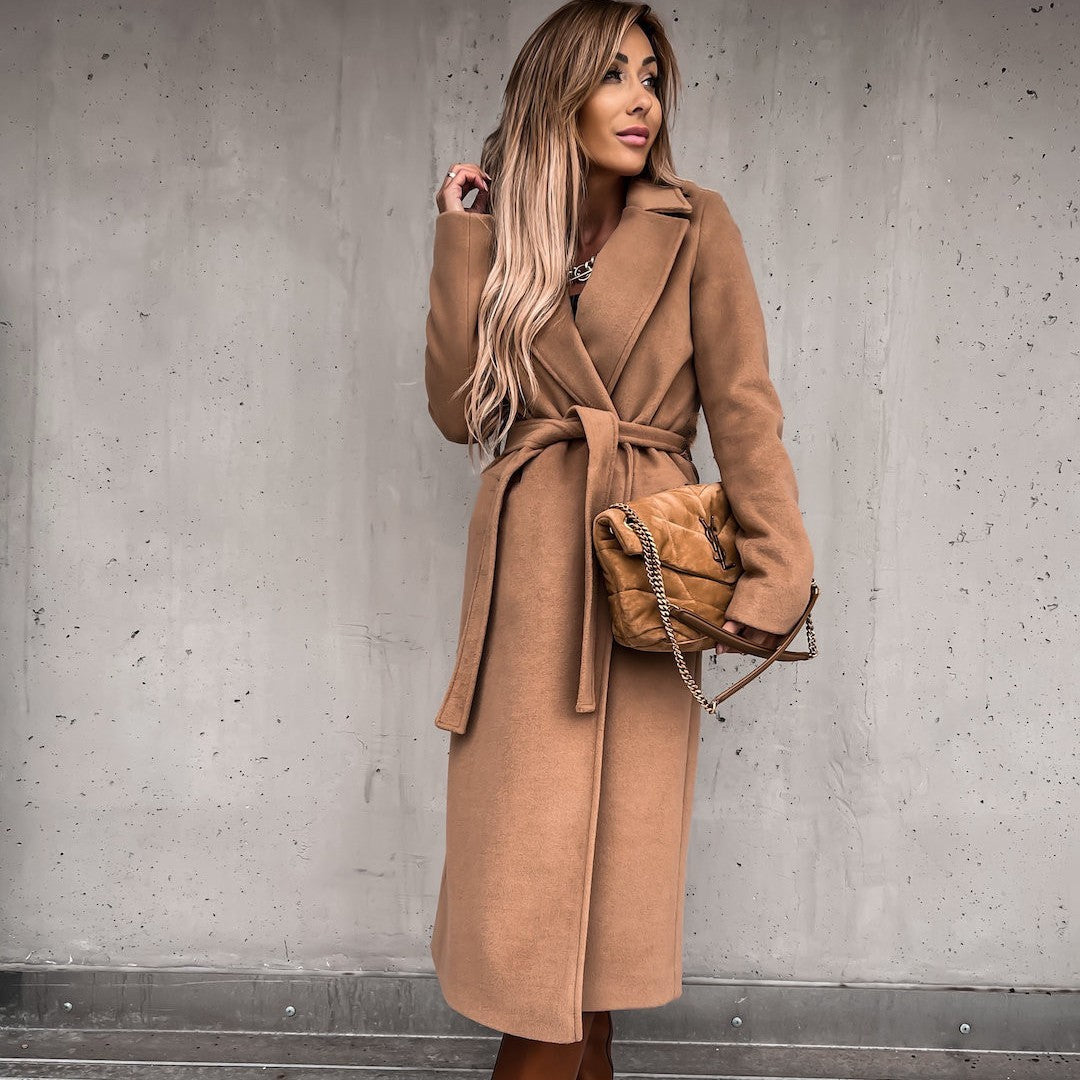 Fashion V-neck Long Coat