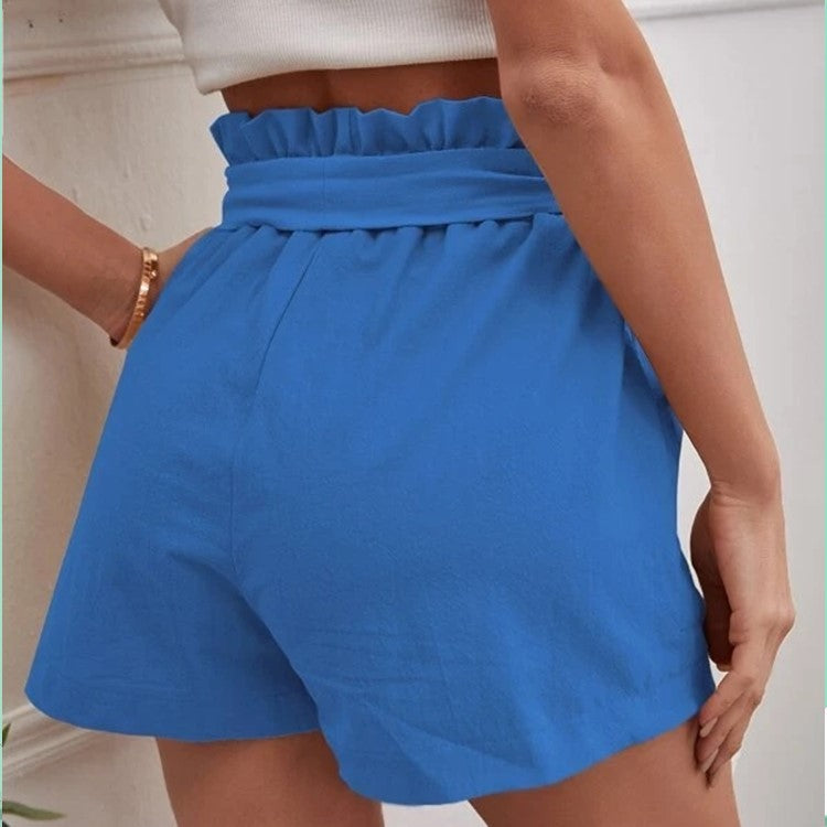 Loose Cotton And Linen Casual Wide Leg Shorts