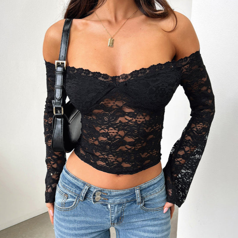 Fashionable Lace Off-shoulder Top