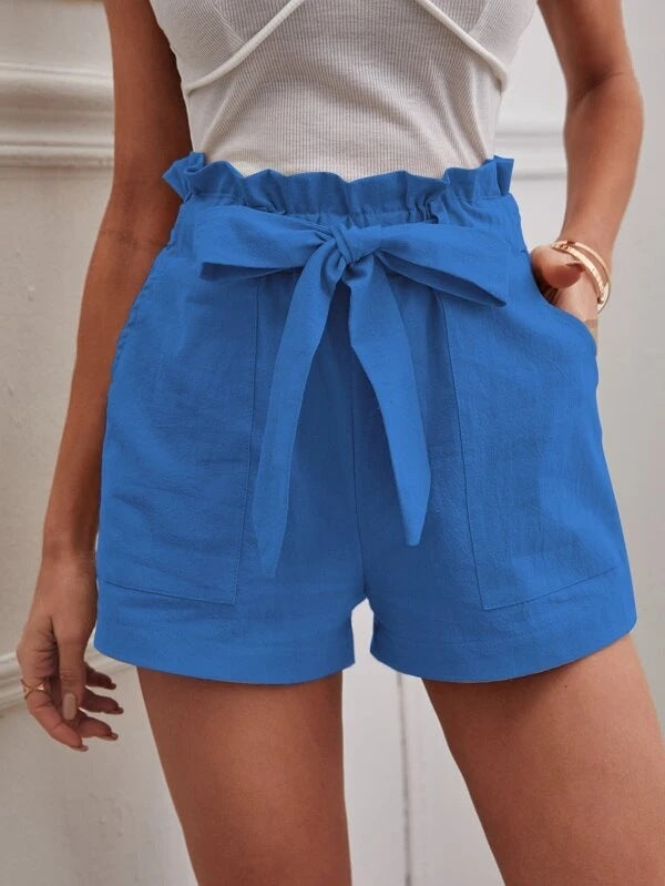Loose Cotton And Linen Casual Wide Leg Shorts