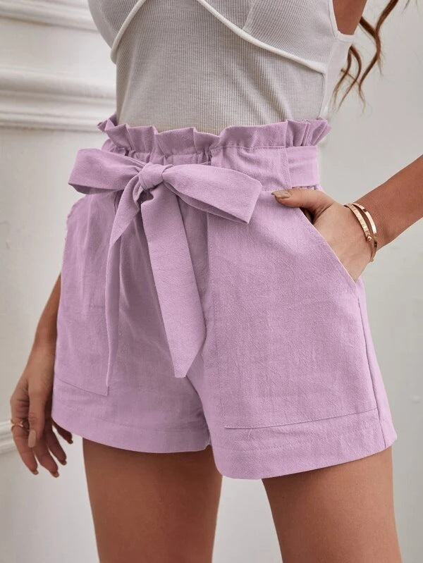 Loose Cotton And Linen Casual Wide Leg Shorts