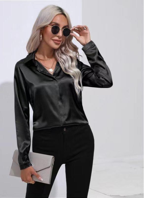 Satin Shirt Long Sleeve Shirt