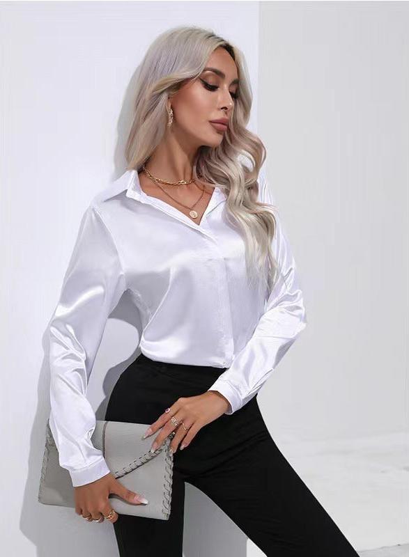 Satin Shirt Long Sleeve Shirt