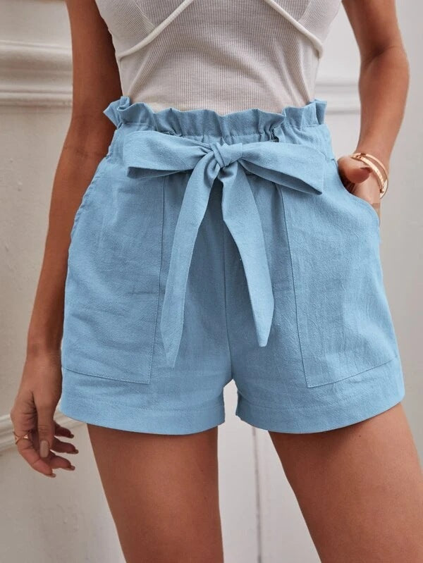 Loose Cotton And Linen Casual Wide Leg Shorts